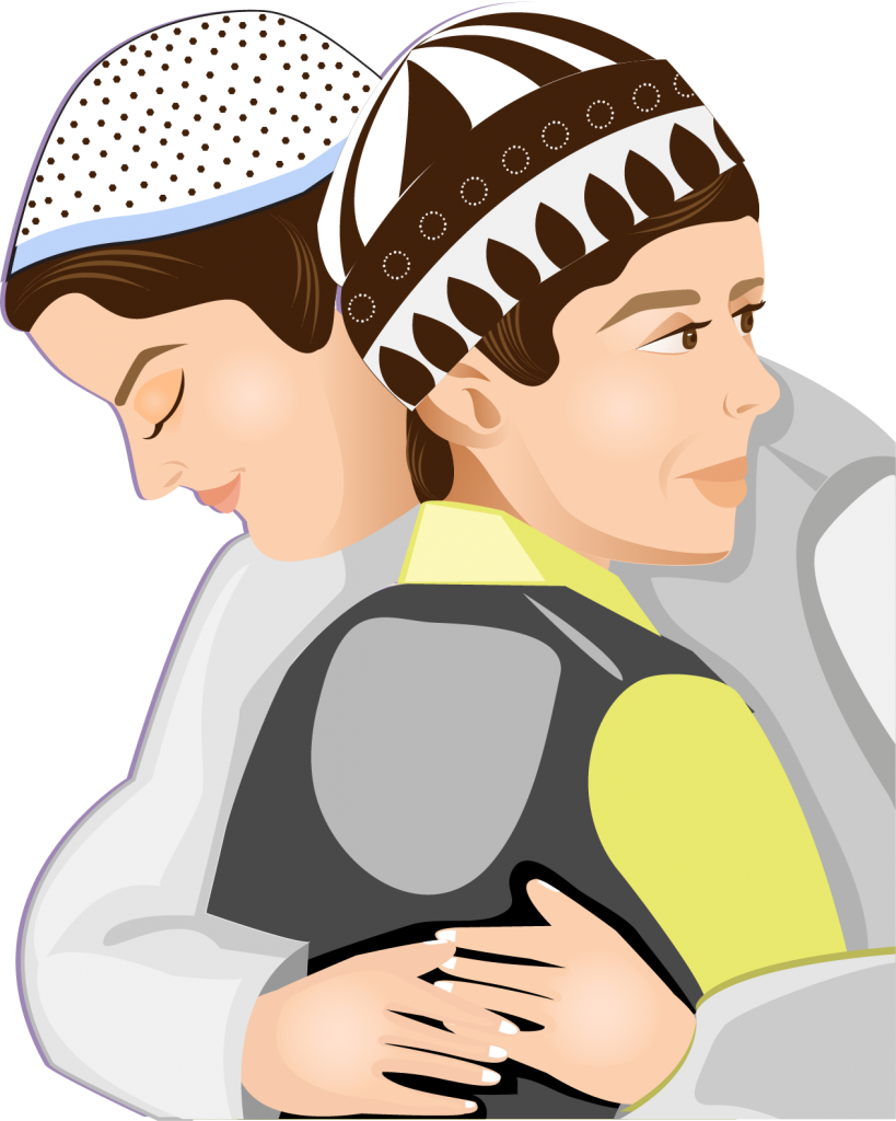 Embracing Couple Illustration PNG