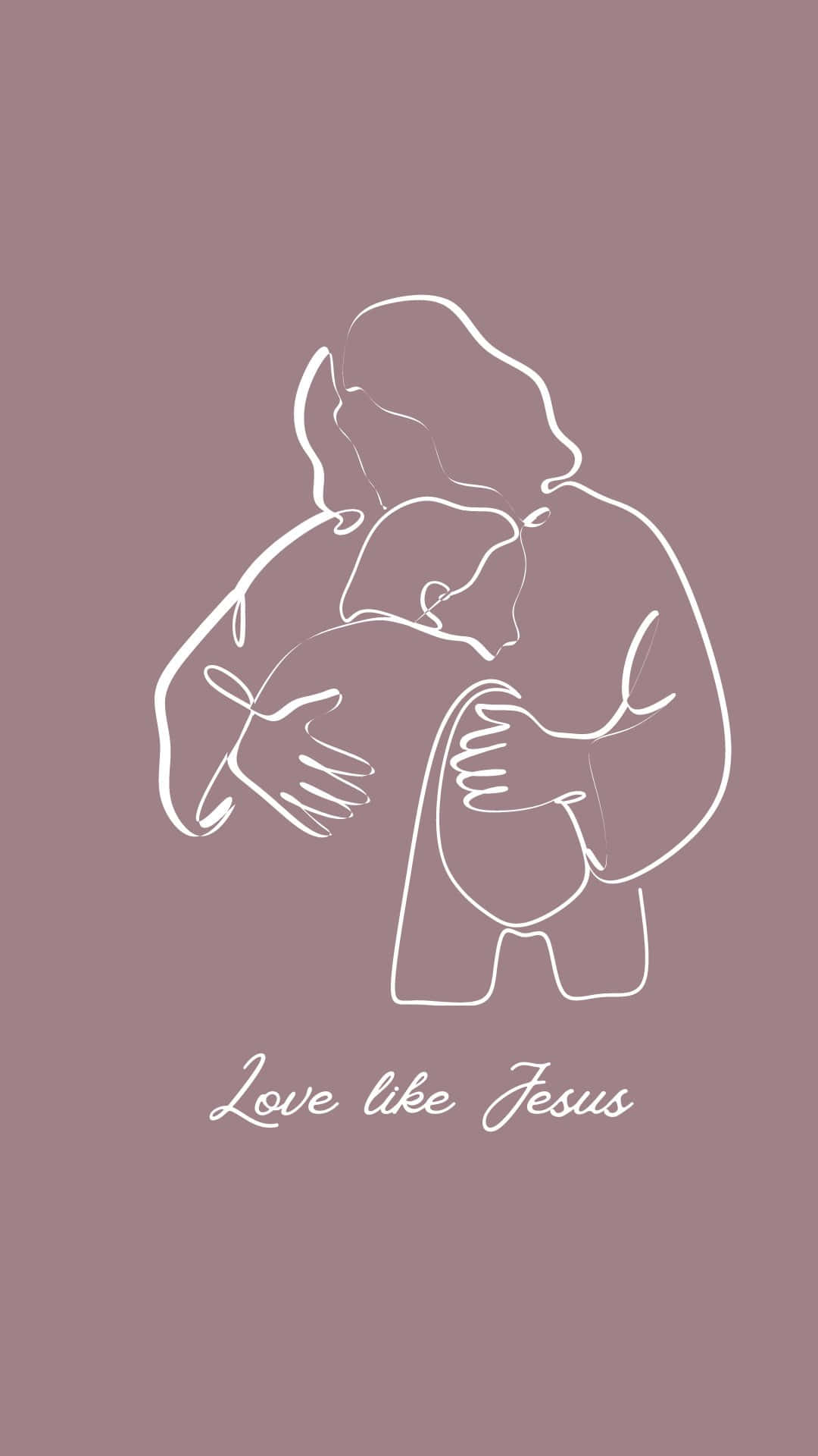 Embracing Love Like Jesus Illustration Wallpaper