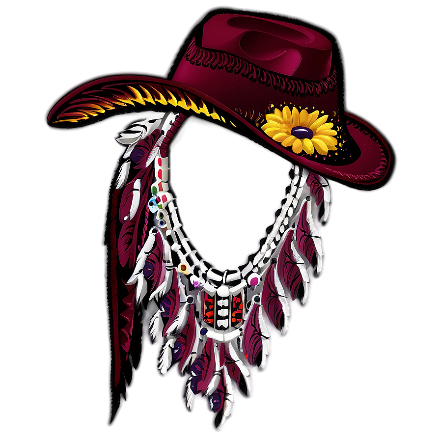 Embroidered Cowgirl Hat Png 06132024 PNG