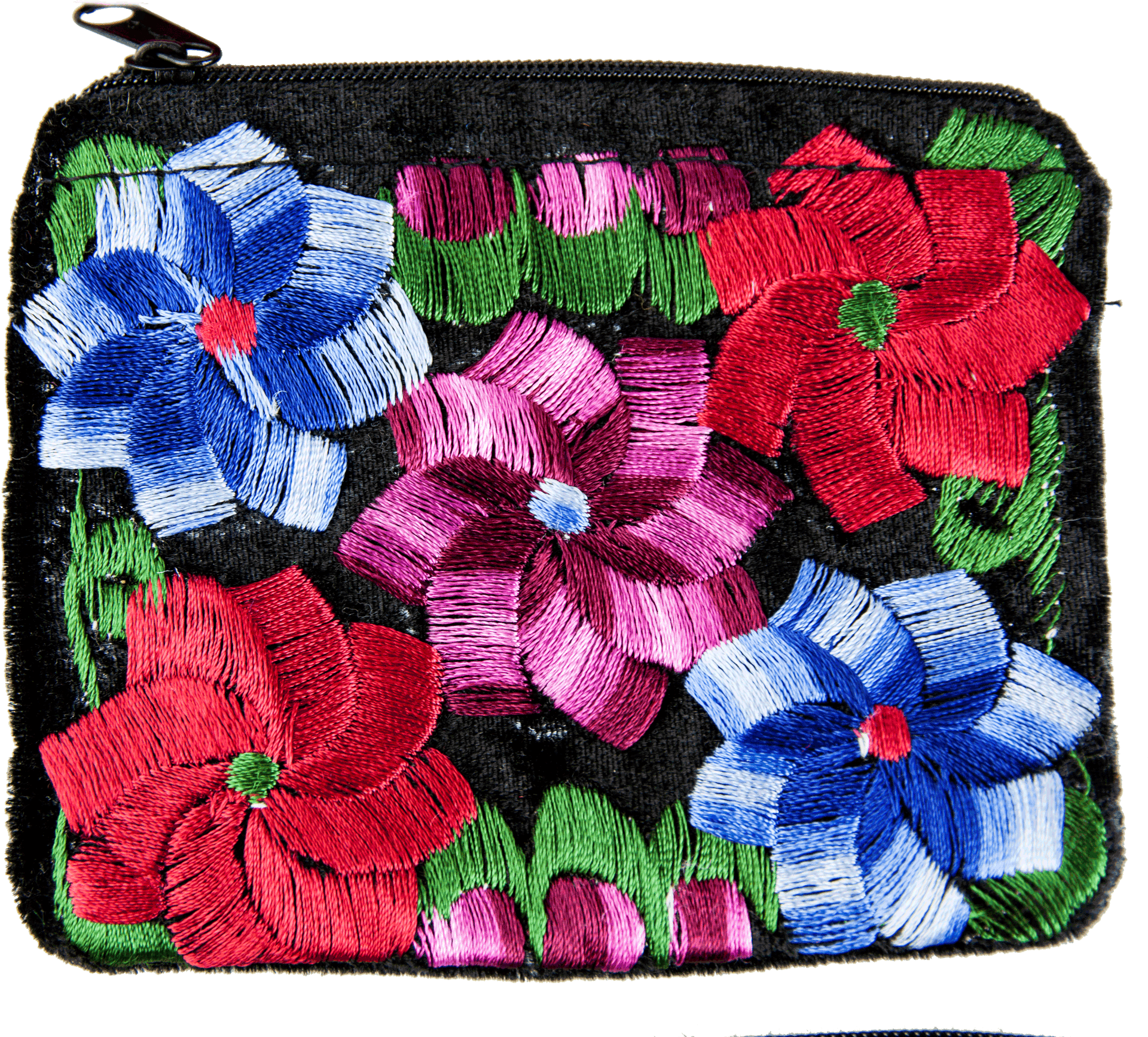 Embroidered Floral Coin Purse PNG
