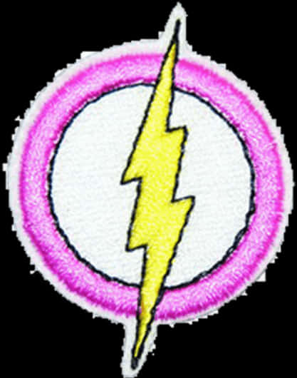 Embroidered Lightning Bolt Patch PNG