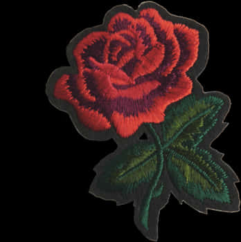 Embroidered Red Rose Patch PNG
