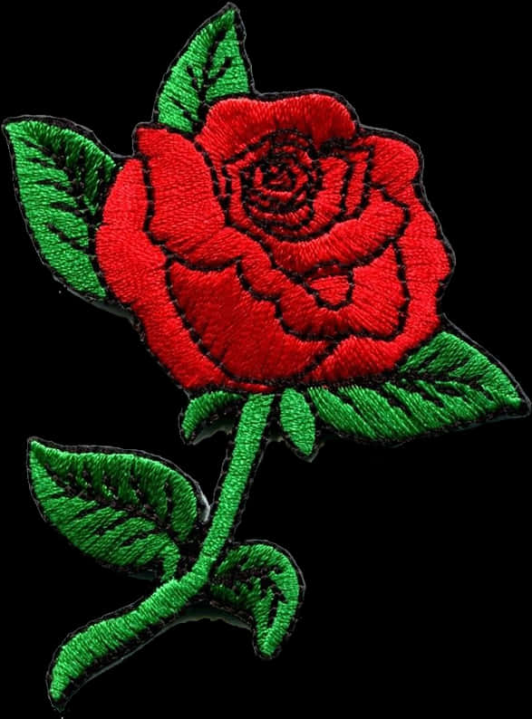 Download Embroidered Red Rose Patch | Wallpapers.com