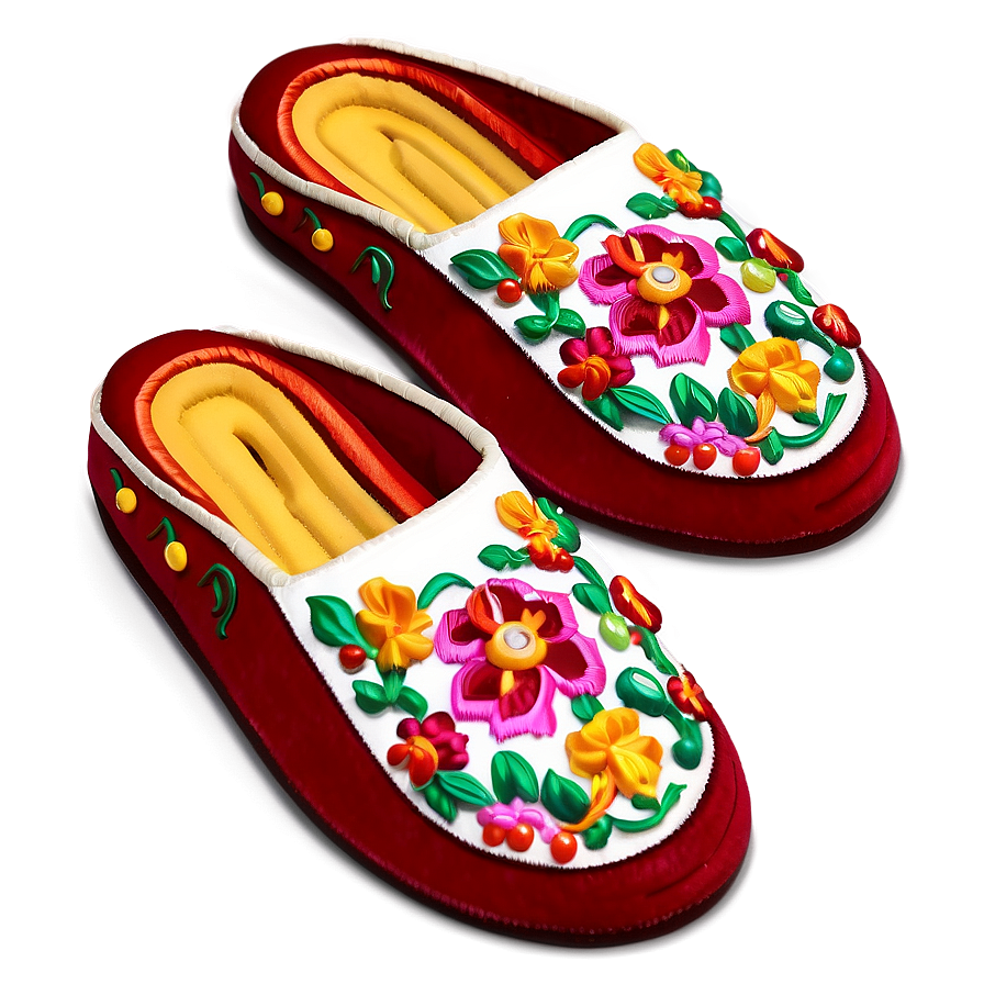 Embroidered Slippers Png 06202024 PNG