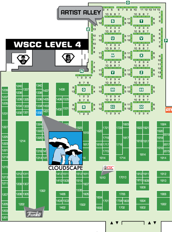 Emerald City Comic Con Artist Alley Map PNG