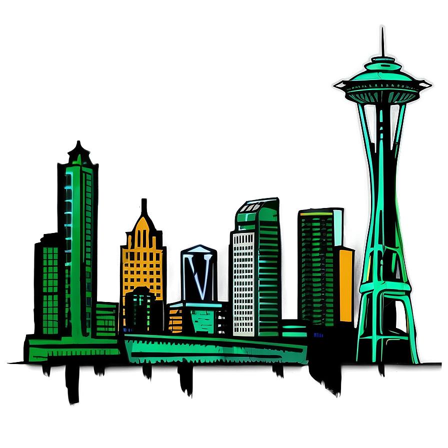 Emerald City Seattle Skyline Png Haa48 PNG