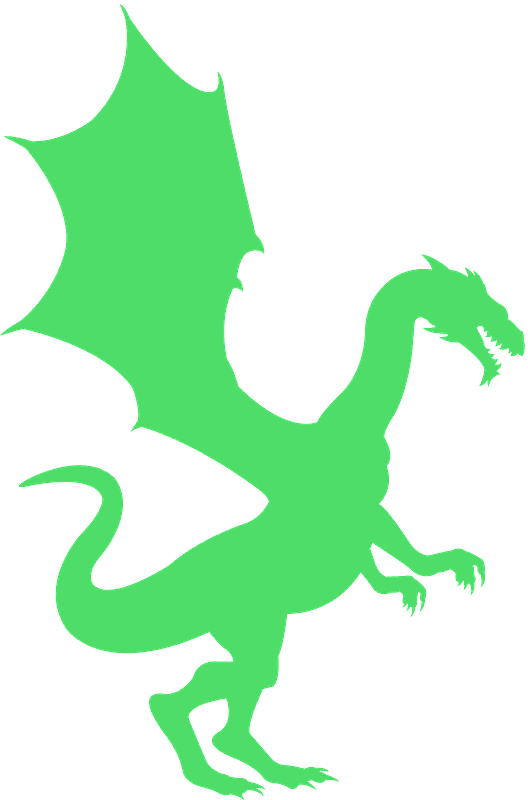Emerald Dragon Silhouette PNG