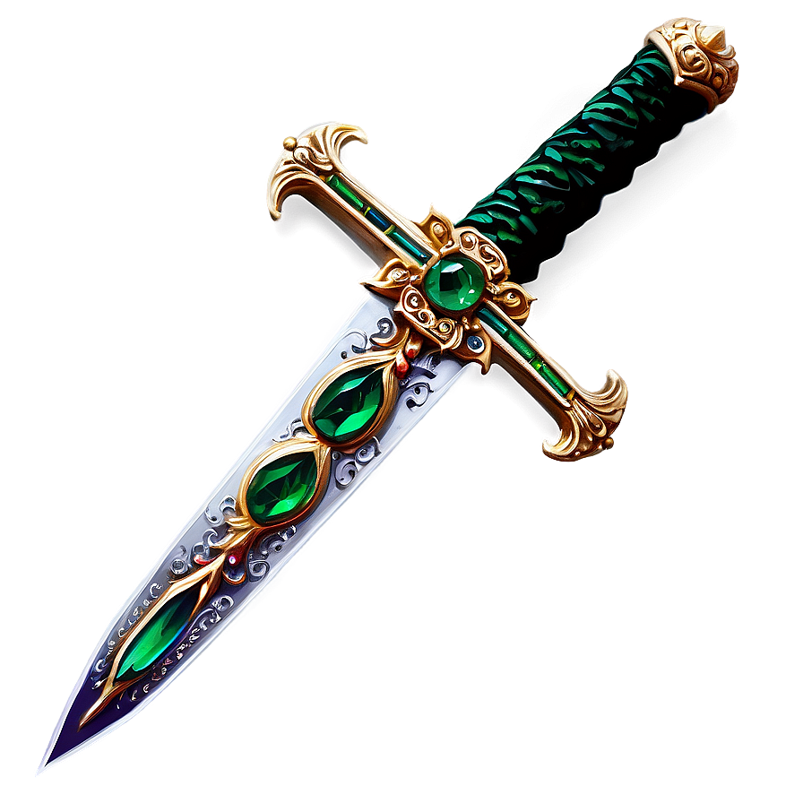 Emerald Encrusted Sword Png 06122024 PNG