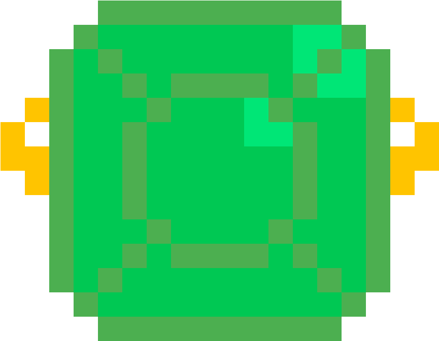 Emerald Gemstone Pixel Art PNG
