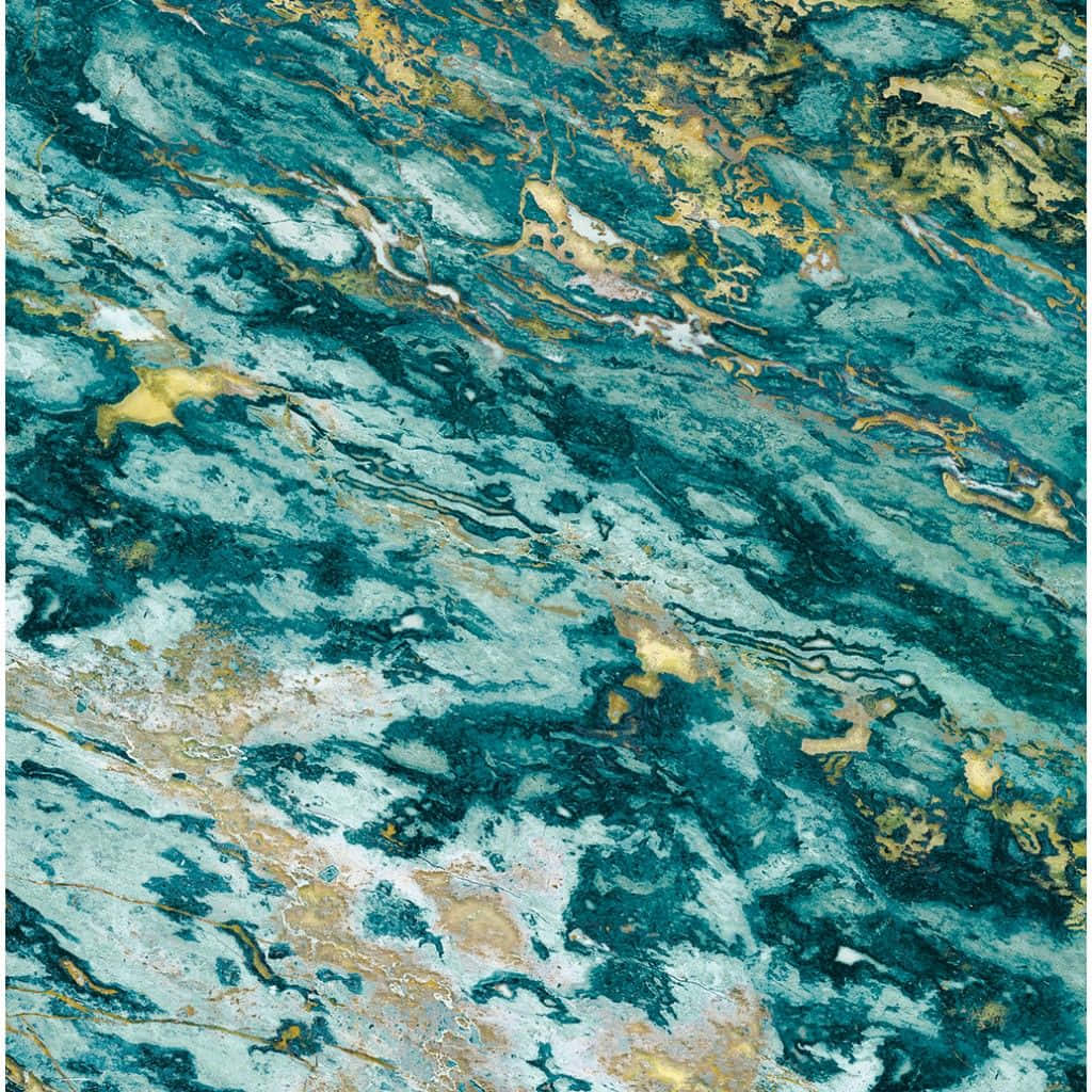 Emerald Gold Marble Pattern Wallpaper