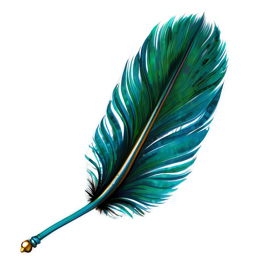 Emerald Green Feather Pen Png 06122024 PNG