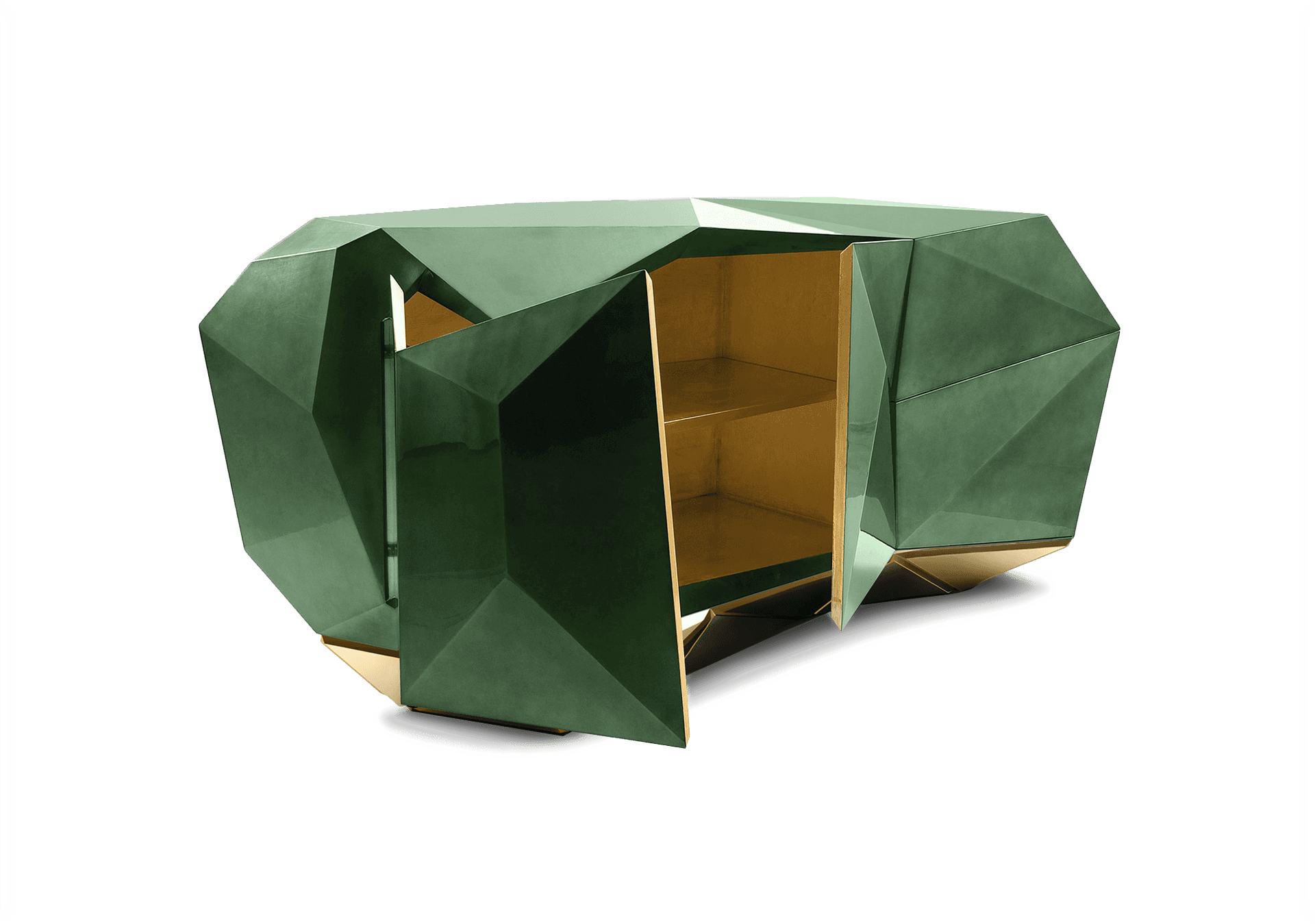 Emerald Green Geometric Cabinet PNG