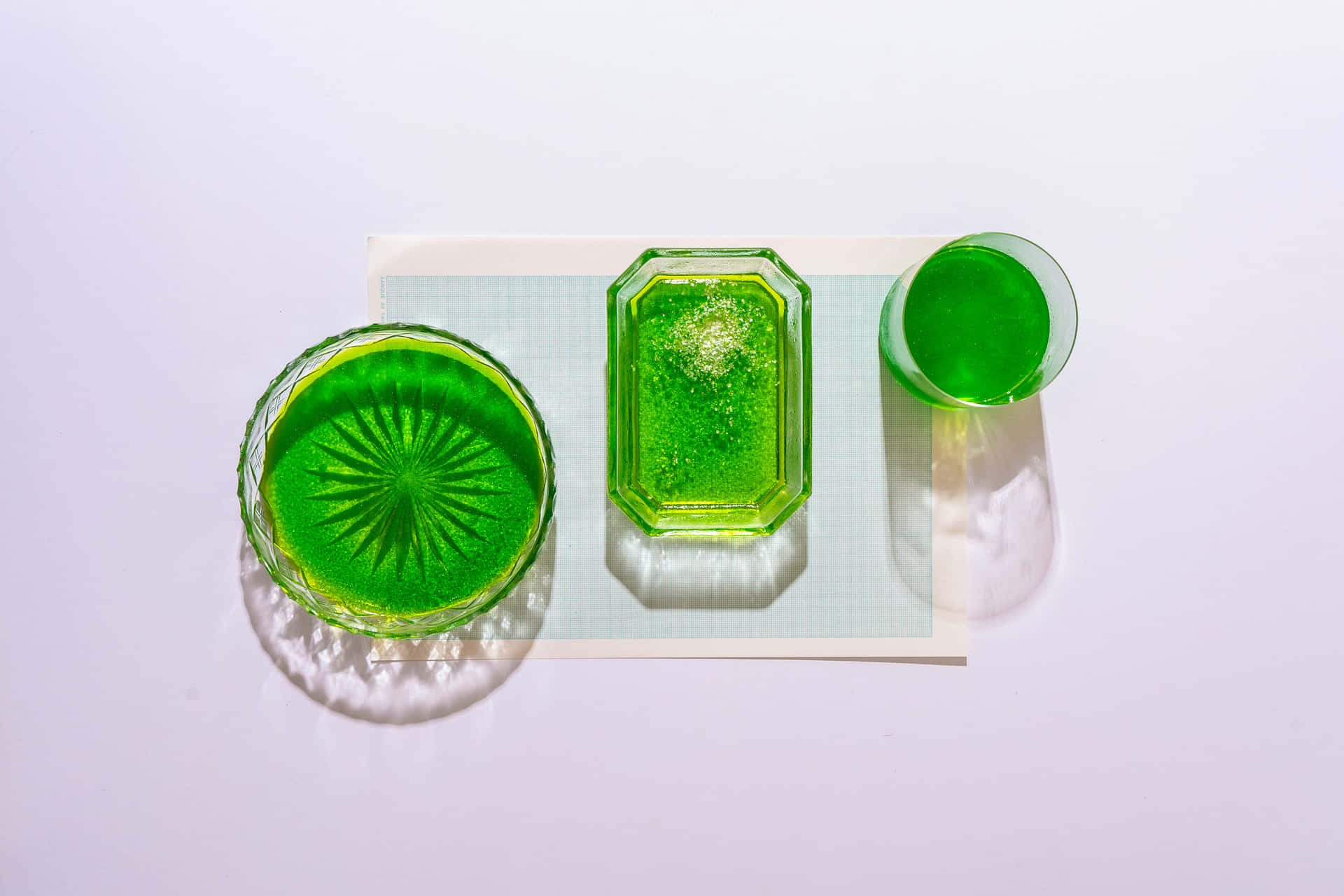 Emerald Green Glassware Collection Wallpaper