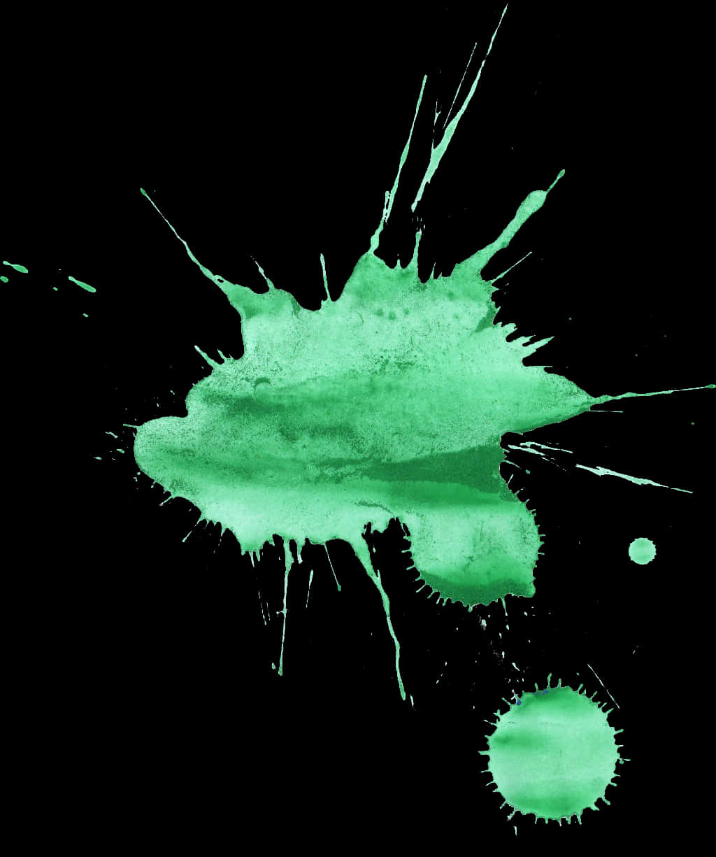 Emerald Green Paint Splatter PNG