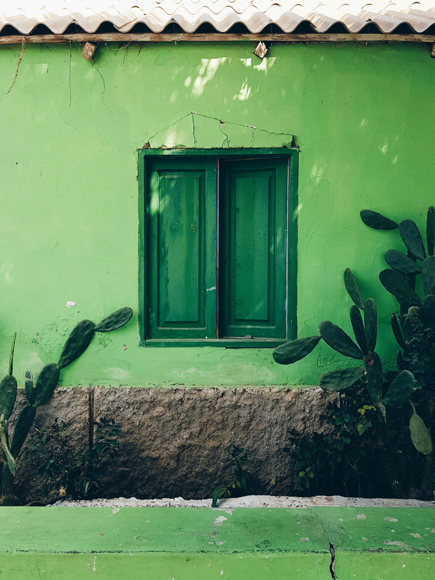 Emerald Green Walland Window Wallpaper