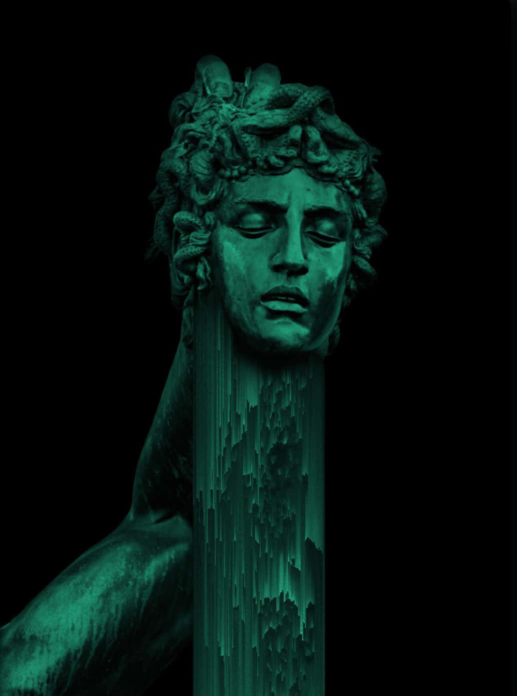 Emerald Melancholy Statue Wallpaper