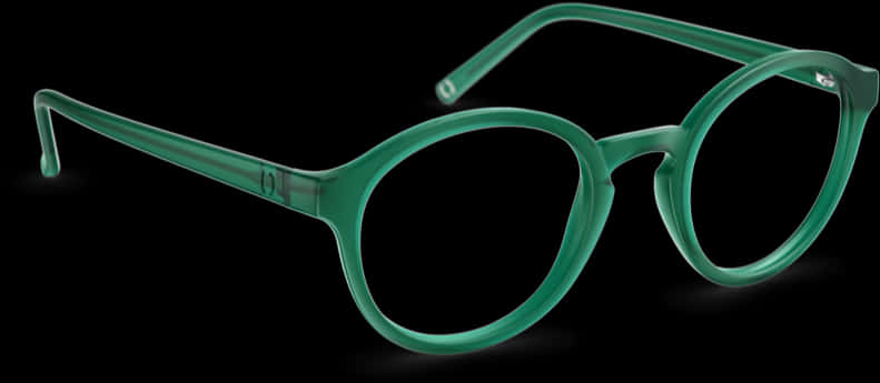 Emerald Round Glasses Product Showcase PNG