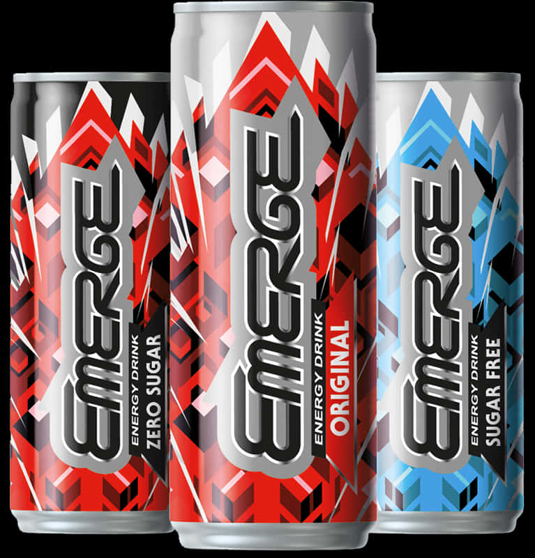 Emerge Energy Drink Cans Variety PNG