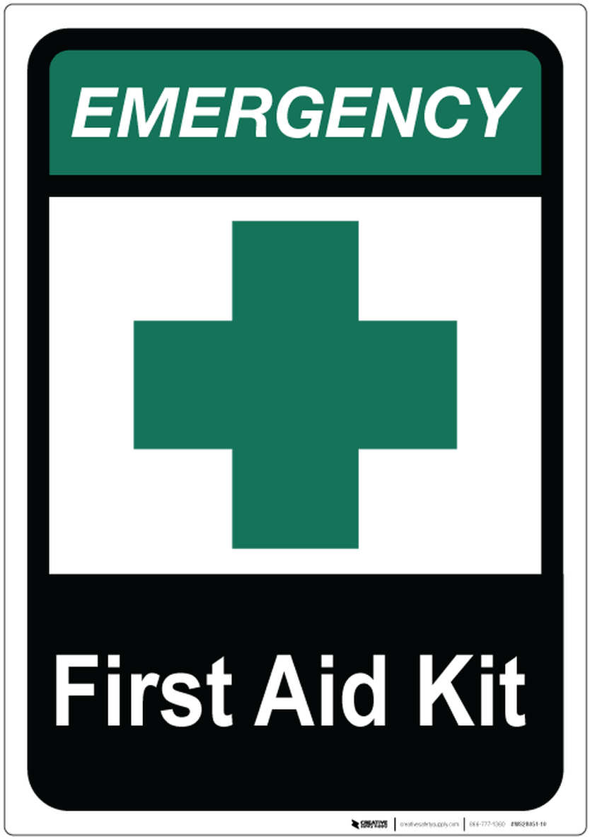 Emergency First Aid Kit Sign PNG