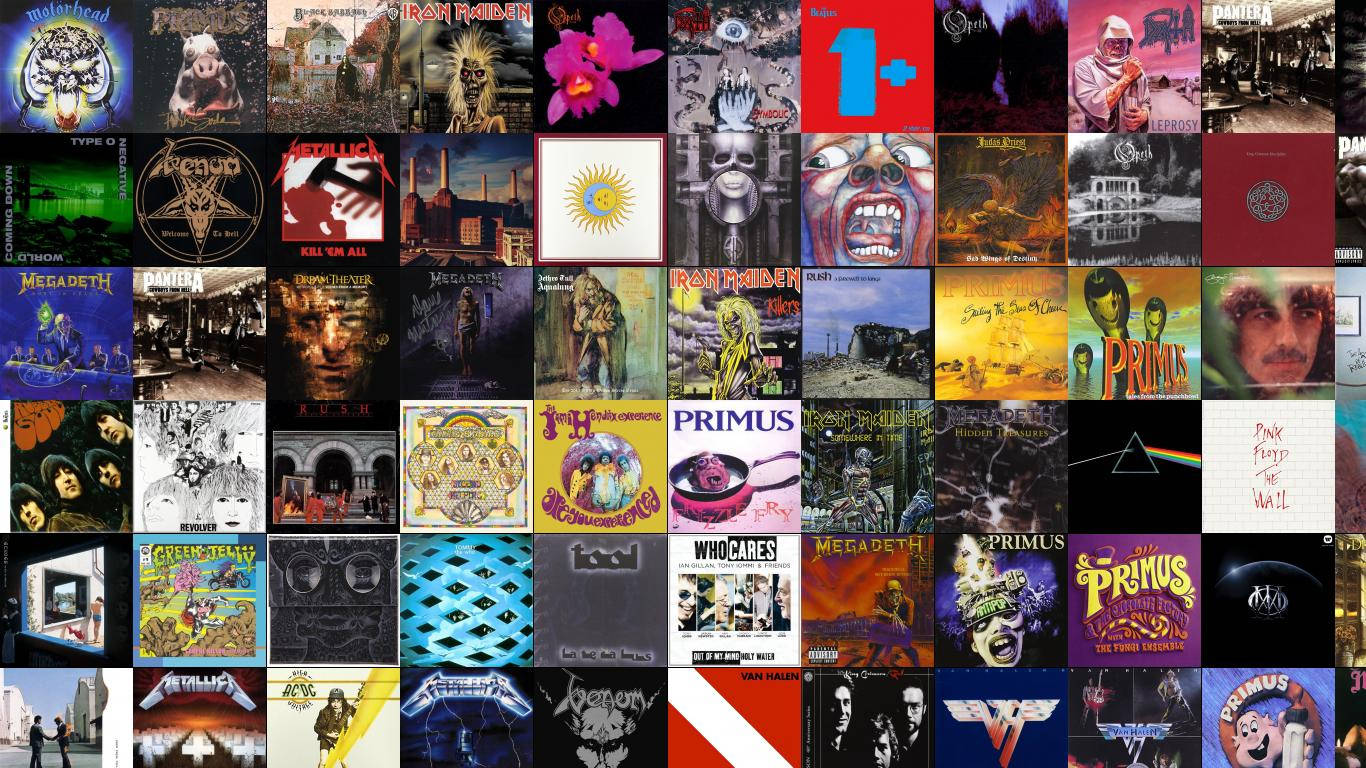 Emerson Lake & Palmer Rock Albums Collage Tapet Wallpaper