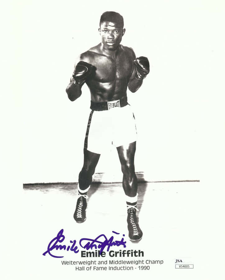 Emile Griffith Card Med Signature Tapet Wallpaper