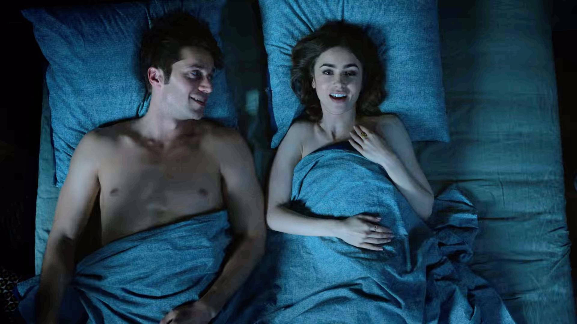 Gabriel & Emily In Bed Wallpaper