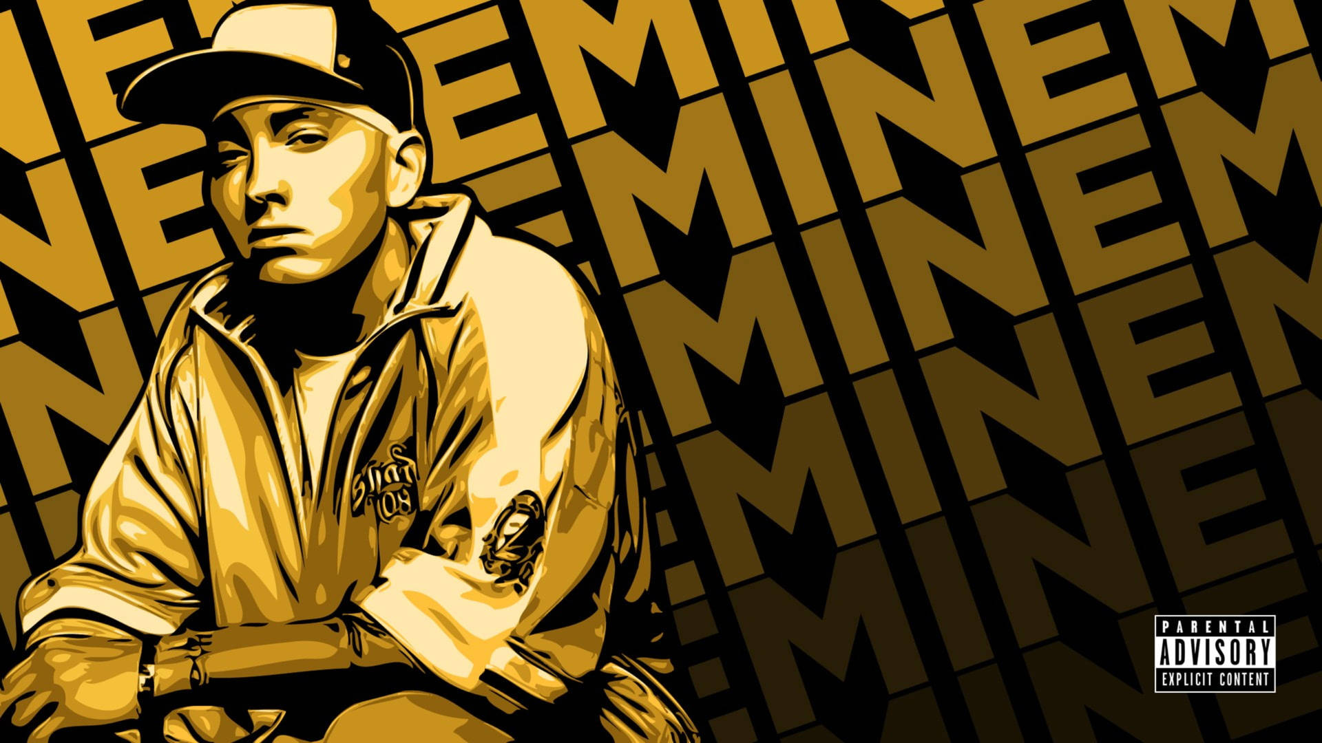 Eminem In Black And Gold Wallpaper