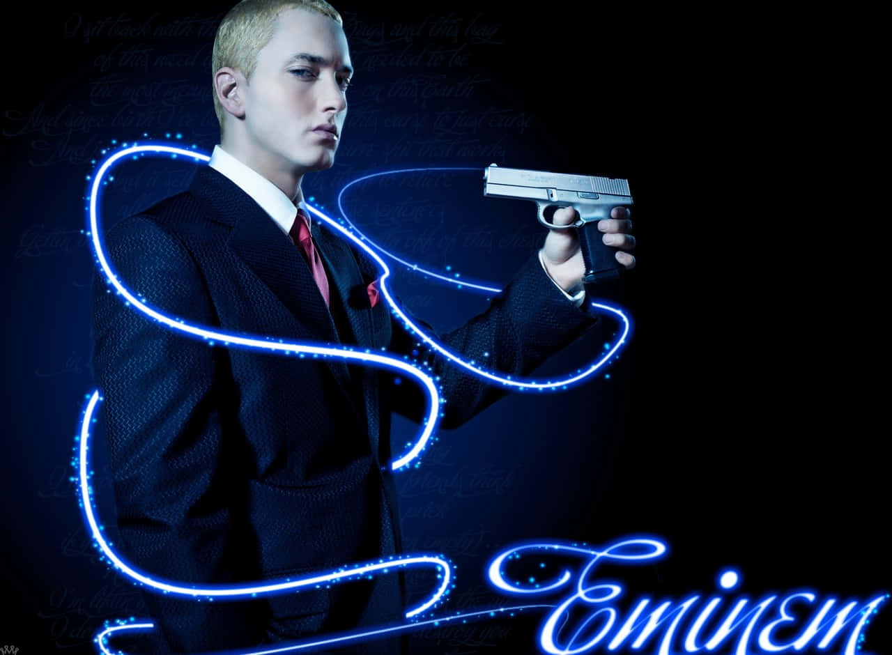 Eminemche Si Esibisce Sul Palco Con Un'espressione Feroce