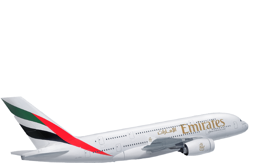 Emirates Airplane Multilingual Search Concept PNG