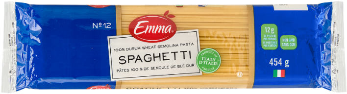 Emma Spaghetti Durum Wheat Semolina Pasta Package PNG