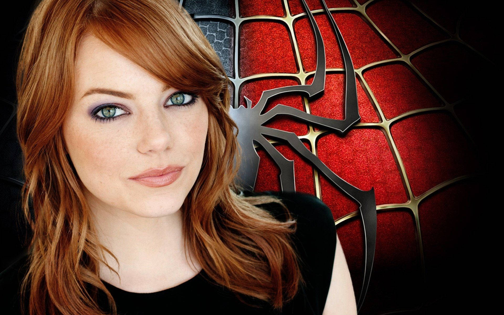 Emma Stone as Gwen Stacy in the critically acclaimed Spider-Man movie Wallpaper