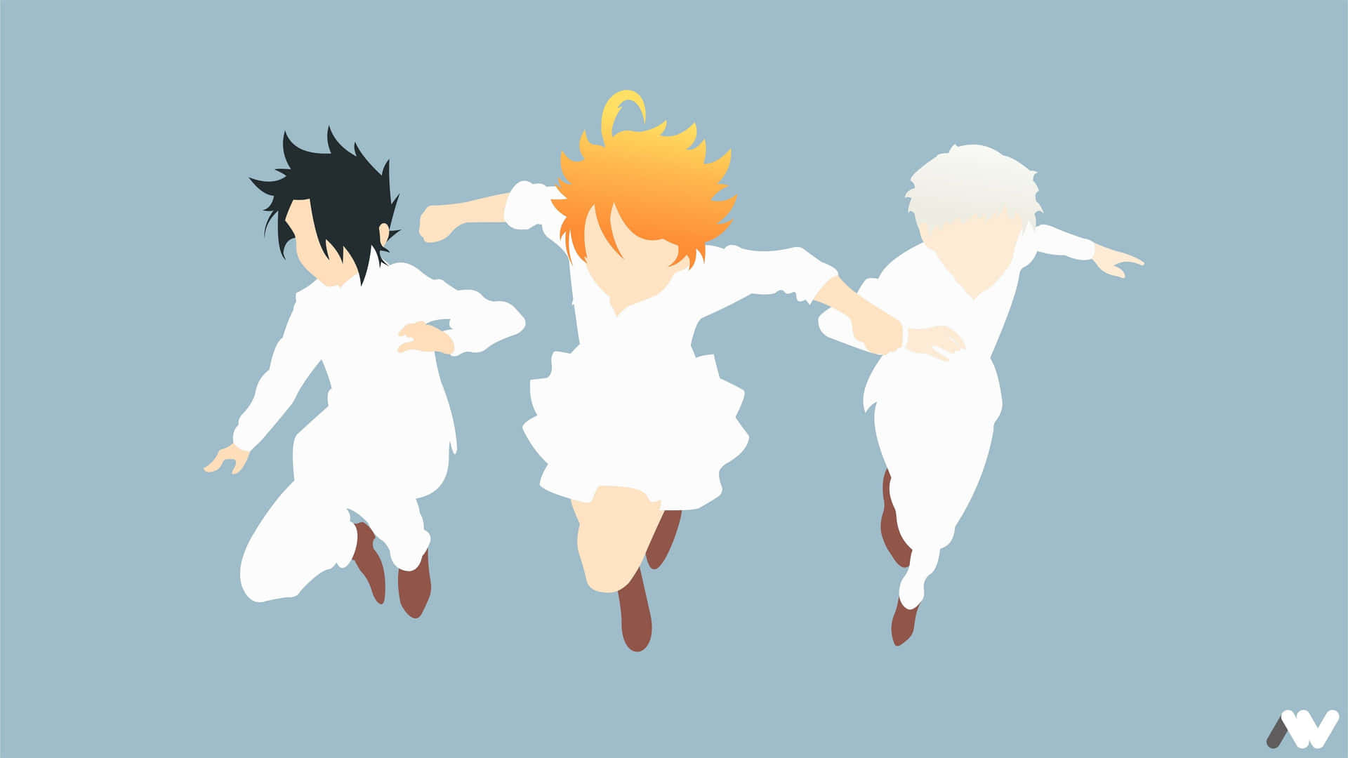 Emma, Ray and Norman - The Three Heroes of The Promised Neverland Wallpaper