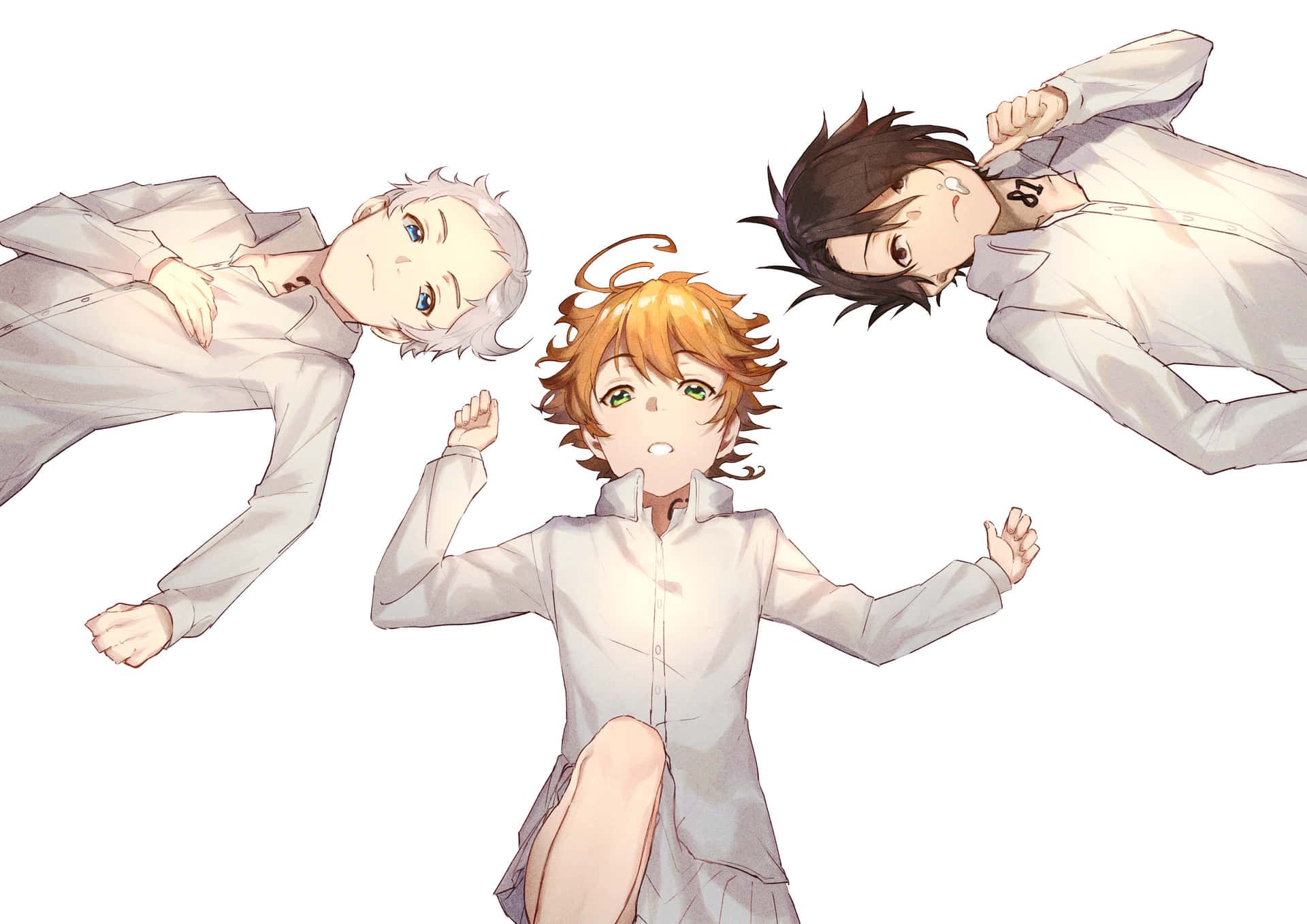 Emma from The Promised Neverland Ready to Fight Wallpaper