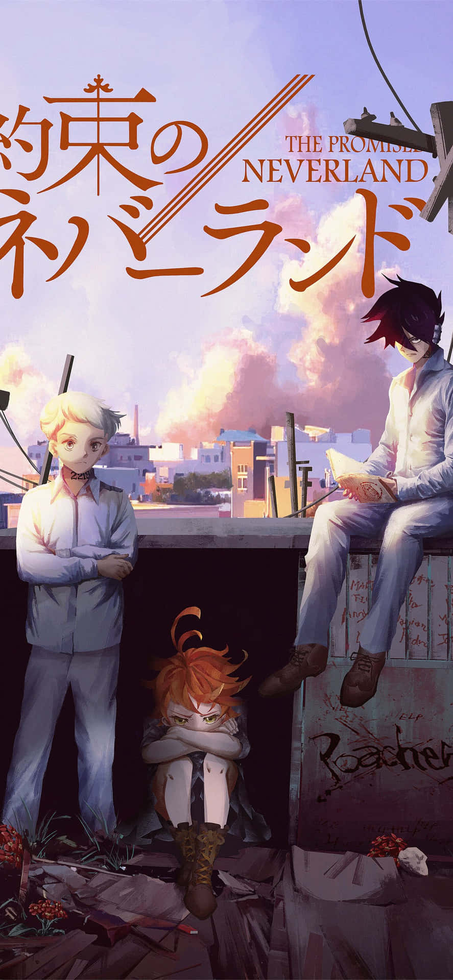 Emma,ray Und Norman Aus The Promised Neverland. Wallpaper