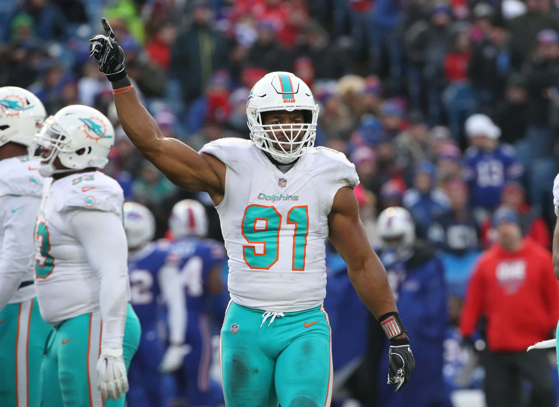 Emmanuel Ogbah Miami Dolphins Player Wallpaper