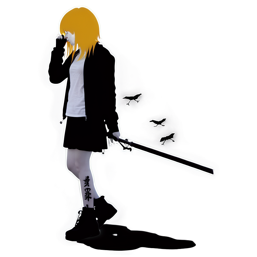 Emo Girl Silhouette Png Rcv PNG