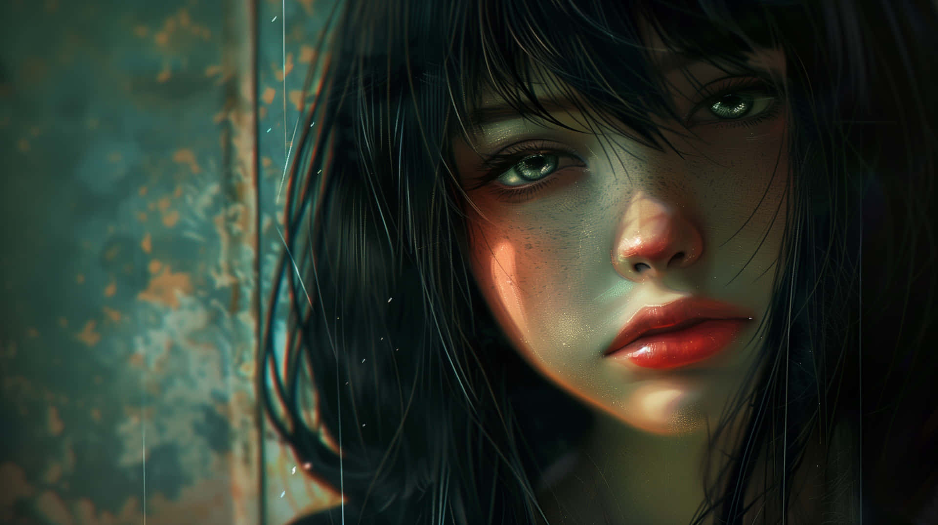 Emo Girl With Tearful Eyes Wallpaper