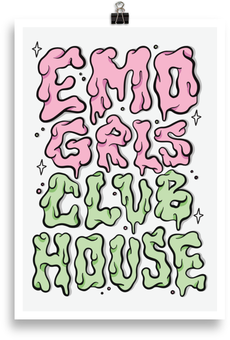 Emo Girls Clubhouse Sign PNG