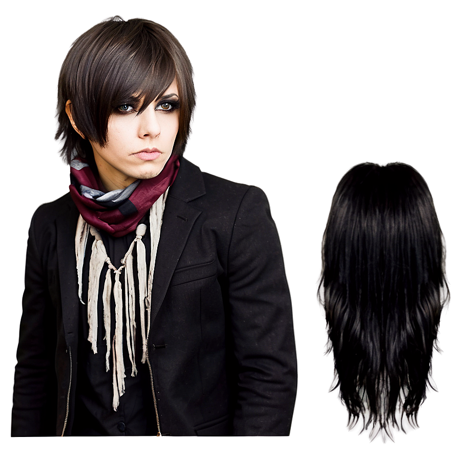 Download Emo Hair With Scarf Accessory Png 89 | Wallpapers.com