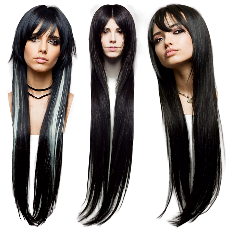 Emo Hair With Streaks Png 05252024 PNG