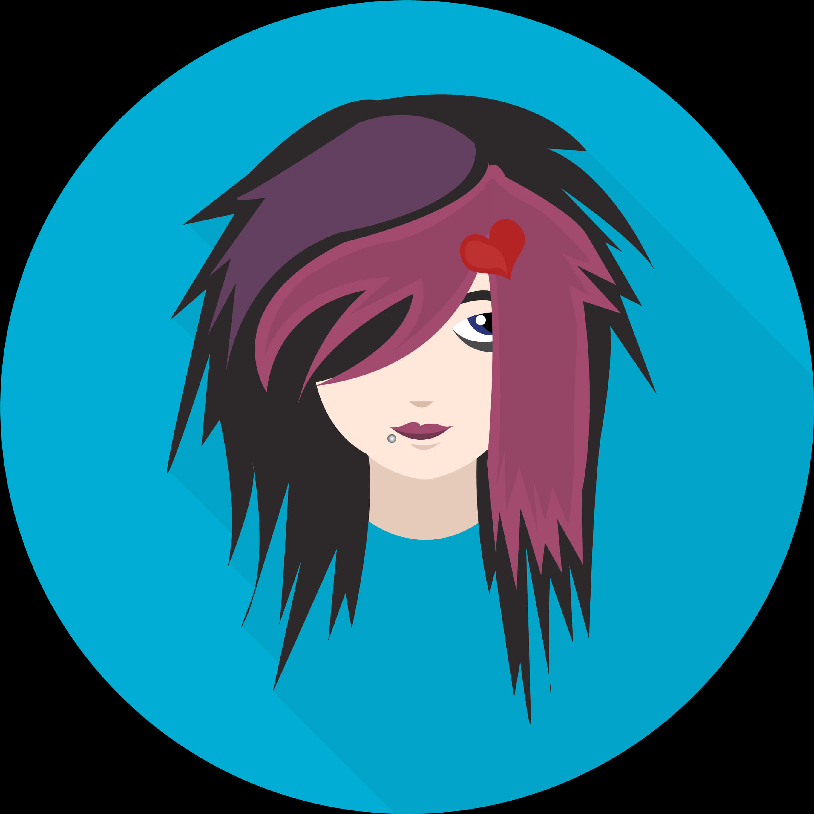 Emo Hairstyle Cartoon Character PNG