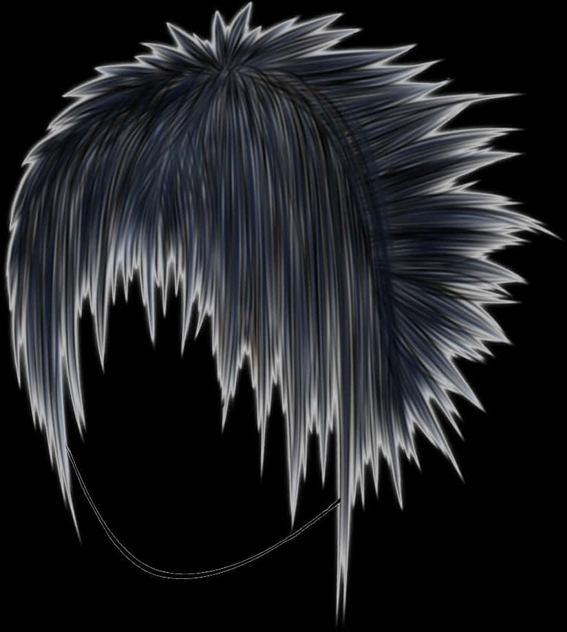 Emo Hairstyle Illustration PNG