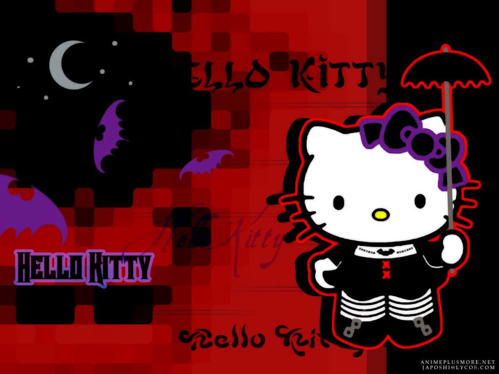 Omfavndin Indre Emo Med Hello Kitty. Wallpaper