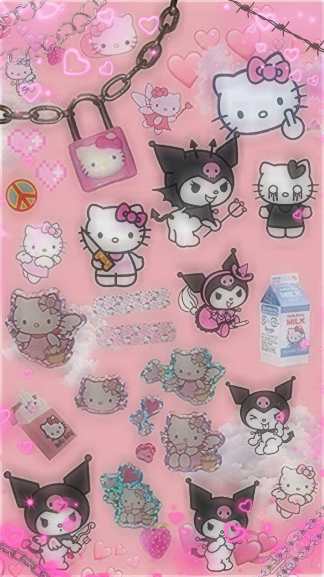 Add a touch of attitude to your day with Emo Hello Kitty Wallpaper