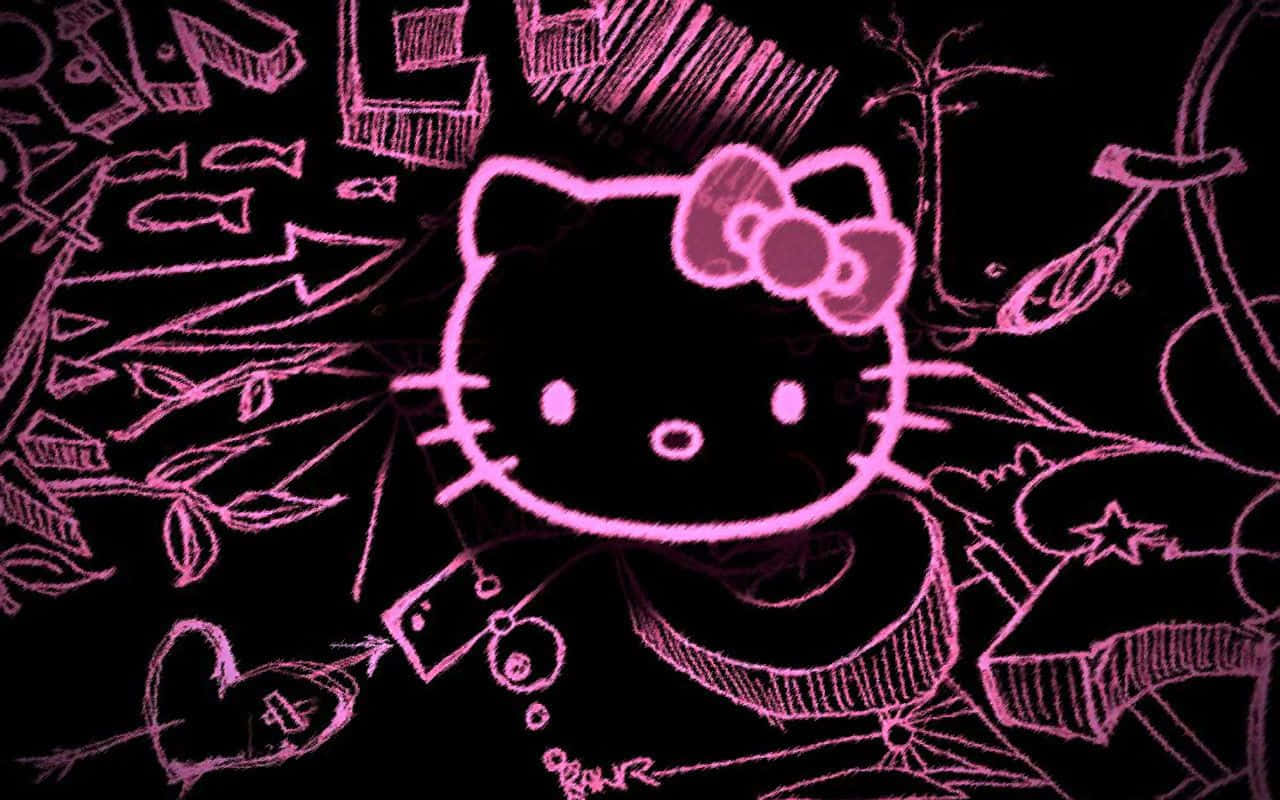 Udbredkærlighed Og Medfølelse Med Emo Hello Kitty. Wallpaper