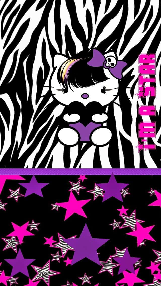 Emo Hello Kitty - An edgy take on a classic Japanese cartoon character Wallpaper