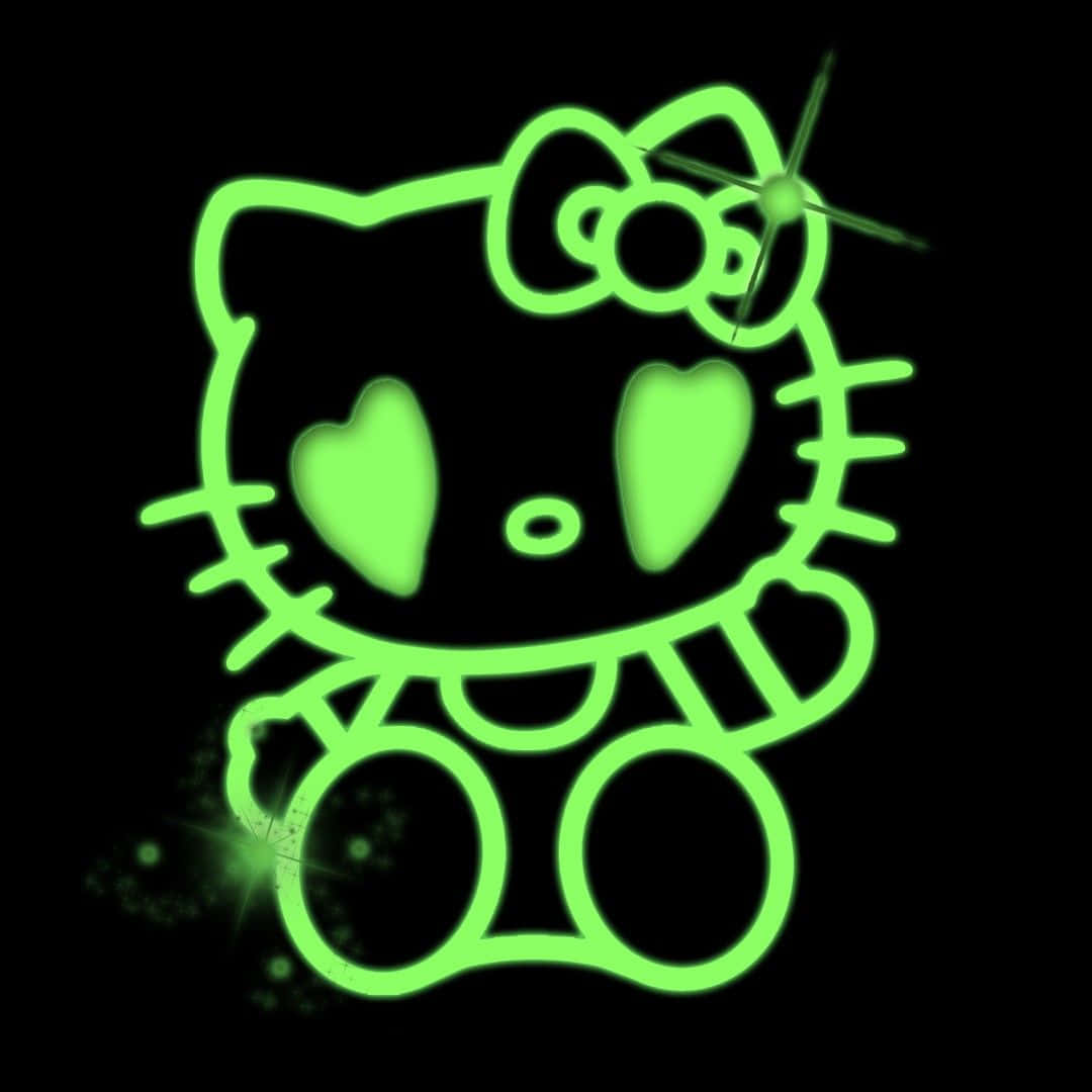 Emohello Kitty Verde Estetico Sfondo