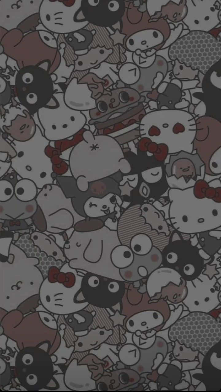 Emo Hello Kitty In Dark Wallpaper