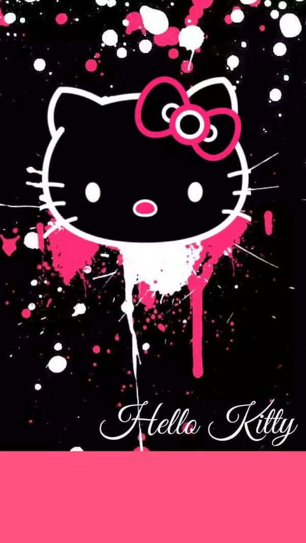 Emo Hello Kitty Viser Hendes Dæmpede Side Wallpaper