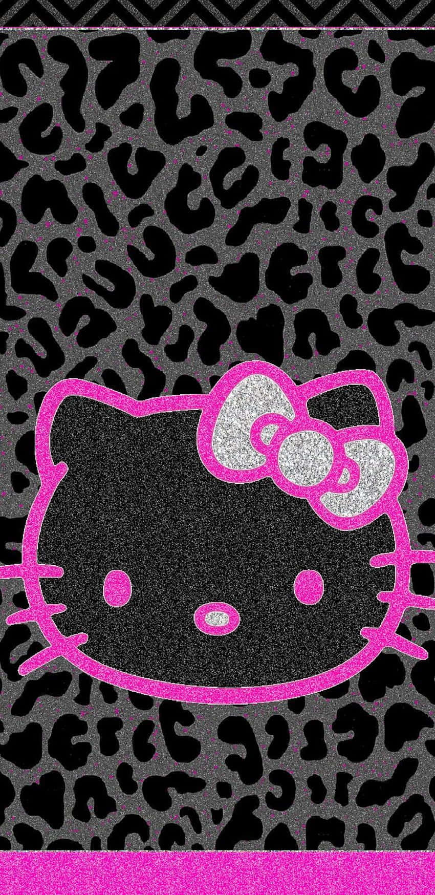 Hej!jag Vill Ha En Hello Kitty-klädnad Med Leopardmönster Som Bakgrundsbild Till Min Dator Eller Mobil. Wallpaper